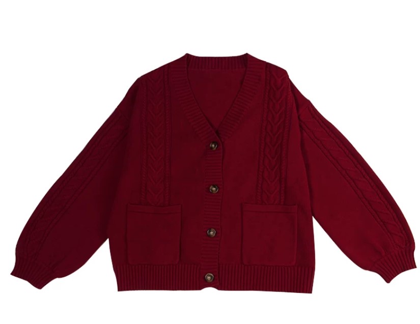 Oversized Cardigan (Maroon)