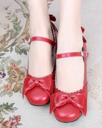 Bowknot Flat-heel Mary Janes